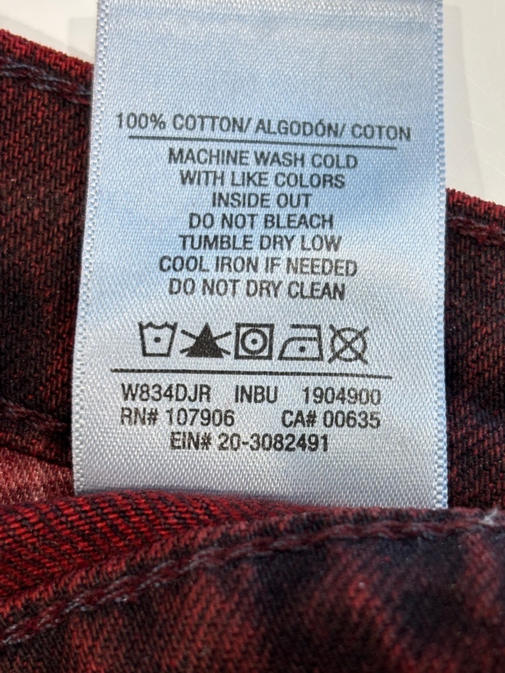 Hudson Viper Mini Denim Skirt - Burgundy Red Size 24 - Picture 11 of 11